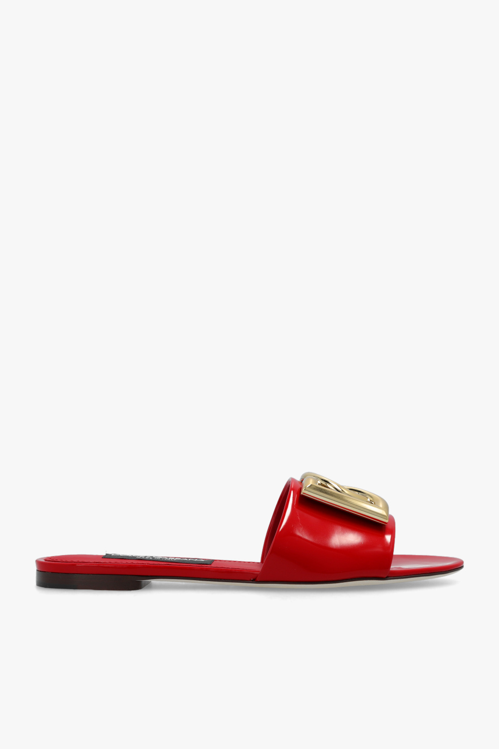Dolce & Gabbana RED ‘BIANCA’ GLOSSY SLIDES サンダル ロゴ Dolce & Gabbana 'Bianca' glossy slides | Women's Shoes | Vitkac